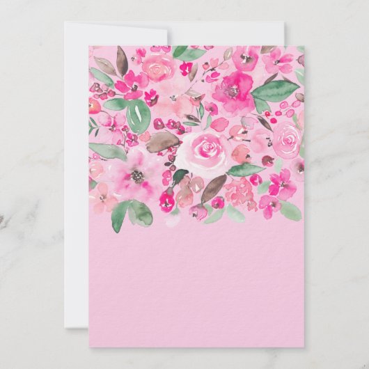 Invitation Douche de mariée rose décontractée (Dos)