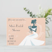 Invitation Douche de mariée rose pâle (Debout devant)