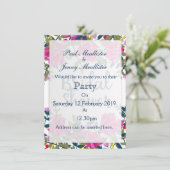 Invitation Douche de Mariée Roses Vintage (Debout devant)