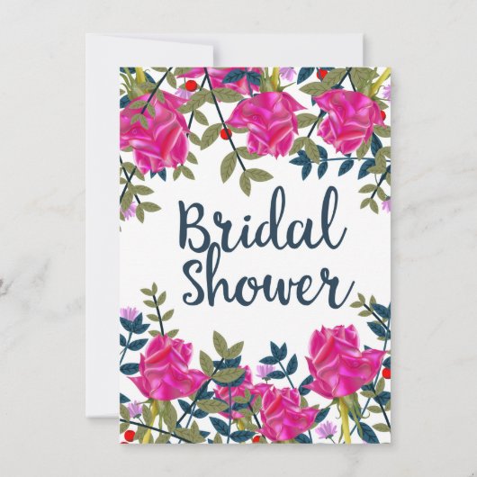 Invitation Douche de Mariée Roses Vintage (Dos)