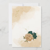 Invitation douche de mariée vert émeraude beige or botanique (Dos)