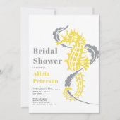 Invitation Douche de nage de plage gris et jaune (Devant)