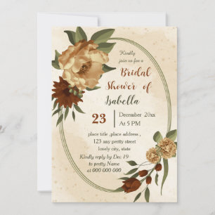 Invitation douche de nage fleurie en terre cuite rustique
