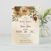 Invitation douche de nage fleurie en terre cuite rustique (Debout devant)