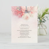 Invitation douche de nage rose-rose-floral aquarelle (Debout devant)