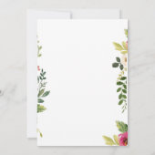 Invitation douche de nuptiale à fleurs vintages (Dos)