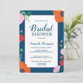 Invitation Douche de nuptiale florale moderne (Debout devant)