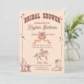 Invitation Douche de nuptiale rétro-occidentale (Debout devant)