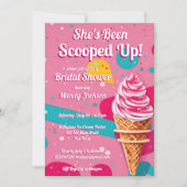 Invitation Douche de nuptiale rose crème glacée rétro (Devant)