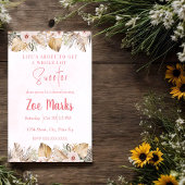 Invitation Douche de Pampas Florale Rose