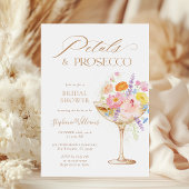 Invitation Douche de prosecco aux fleurs à l'aquarelle