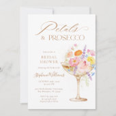 Invitation Douche de prosecco aux fleurs à l'aquarelle (Devant)