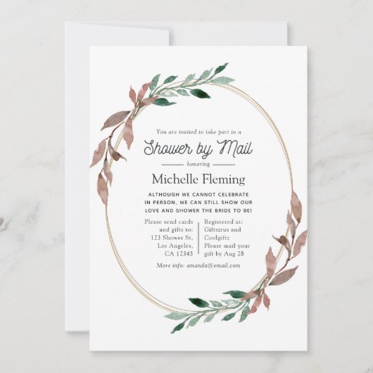 Invitation Douche de verdure rustique par courrier (Devant)
