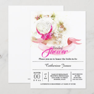 Invitation Douche d'été fleurie casquette toscane