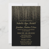 Invitation Douche d'étoile d'or et conception noire de (Devant)