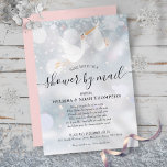 Invitation Douche D'Hiver Par Courrier Long Distance Rose<br><div class="desc">Doté d'une jolie cigogne transportant une livraison très spéciale sur un arrière - plan de flocon de neige hivernal, ce baby shower mignon, saupoudré ou couples douche par invitation postale est parfait pour tous les petits en chemin. Ajoutez les détails de votre célébration dans un texte élégant pour créer l'invitation...</div>