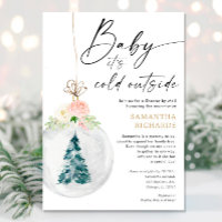 Douche d'hiver par Mail rose or fille baby shower