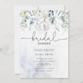 Invitation Douche d'hiver pour mariée eucalyptus (Devant)