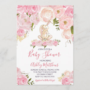 Invitation douche d'invitation de baby shower de lapin de