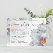 Invitation Douche Dusty Blue et Lilac Exotic Couple (Debout devant)