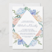 Invitation Douche Dusty Blue Floral Diamond Couples (Devant)