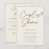 Invitation Douche Élégante pour Couples, Moderne et Minimalis (Devant / Derrière)