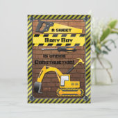 Invitation Douche en construction de bébé (Debout devant)