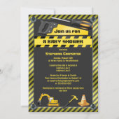 Invitation Douche en construction de bébé (Dos)