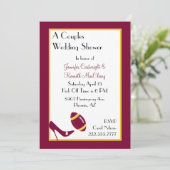 Invitation Douche en couple Maroon & Yellow Football (Debout devant)