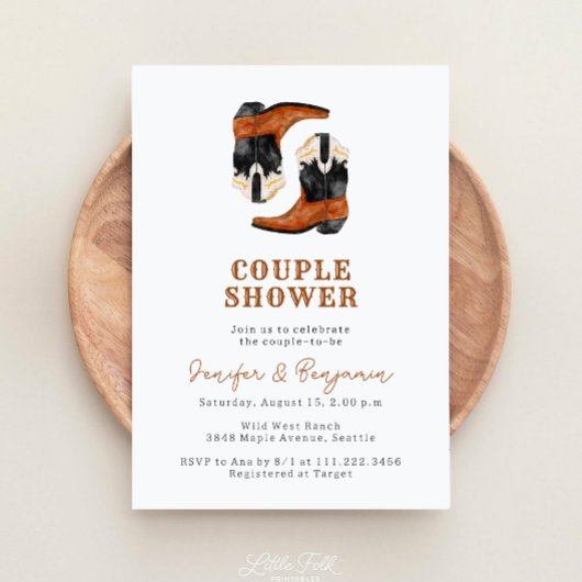 Invitation Douche en couple sauvage Western