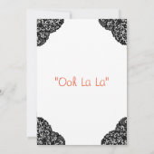 Invitation Douche en dentelle rouge et en dentelle noire (Dos)