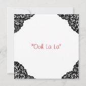 Invitation Douche en dentelle rouge et en dentelle noire (Dos)