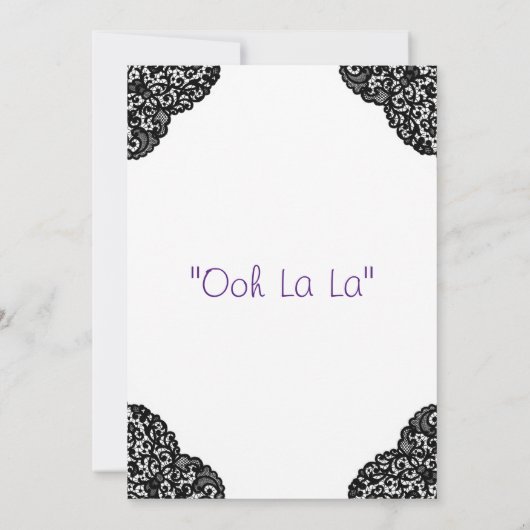 Invitation Douche en dentelle violette et en corse noire (Dos)