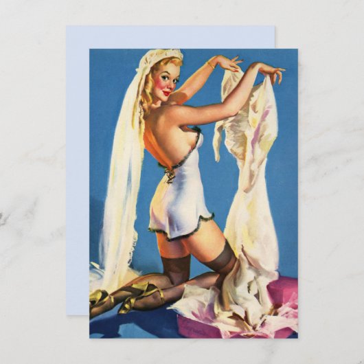 Invitation Douche en lingerie mariage (Devant / Derrière)