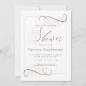 Invitation Douche épice moderne Brown et crème pâle Feuilles (Devant)