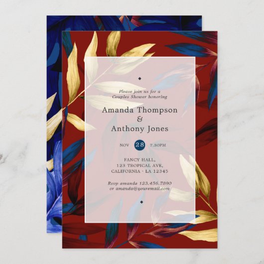 Invitation Douche Exotique Couples Forêt (Devant / Derrière)