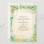 Invitation Douche Exotique Tropicale Géométrique Couples (Devant)