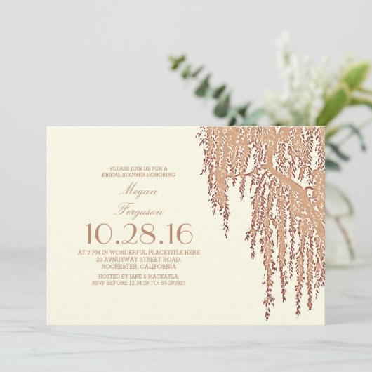 Invitation Douche extérieure élégante de Willow Tree (Debout devant)