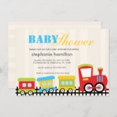 Invitation Douche faite sur commande de bébé de train de (Devant / Derrière)