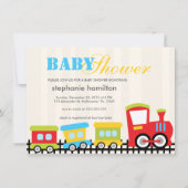 Invitation Douche faite sur commande de bébé de train de (Devant)