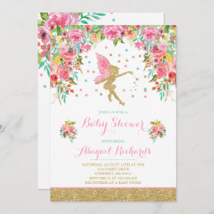 Invitation Douche féerique florale d'invitation féerique de