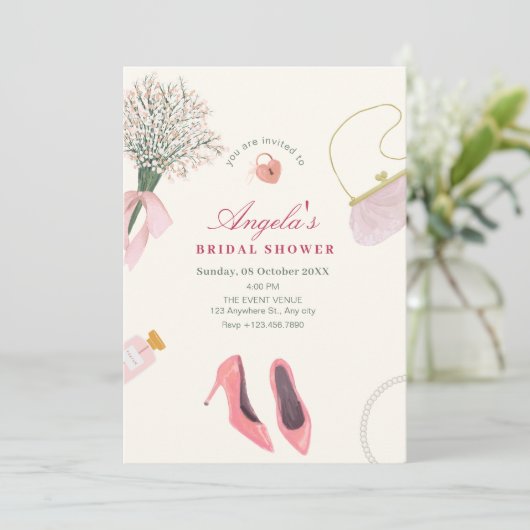 Invitation Douche féminine (Debout devant)