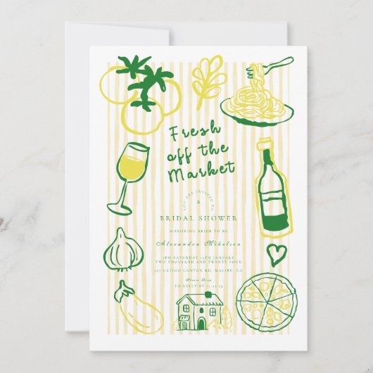 Invitation Douche Fête Fraîche Du Marché (Devant)