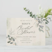Invitation Douche feuille verte (Debout devant)