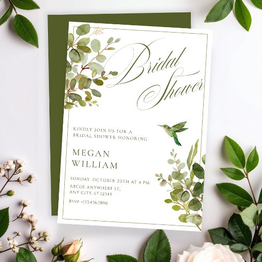 Invitation Douche feuille verte