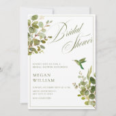 Invitation Douche feuille verte (Devant)