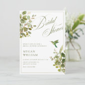 Invitation Douche feuille verte (Debout devant)