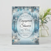 Invitation Douche Fiançailles de la forêt neigeuse (Debout devant)