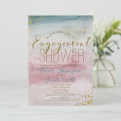 Invitation DOUCHE FIANÇAILLES doré Glam moderne (Debout devant)