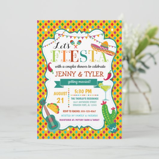 Invitation Douche Fiesta Couples (Debout devant)